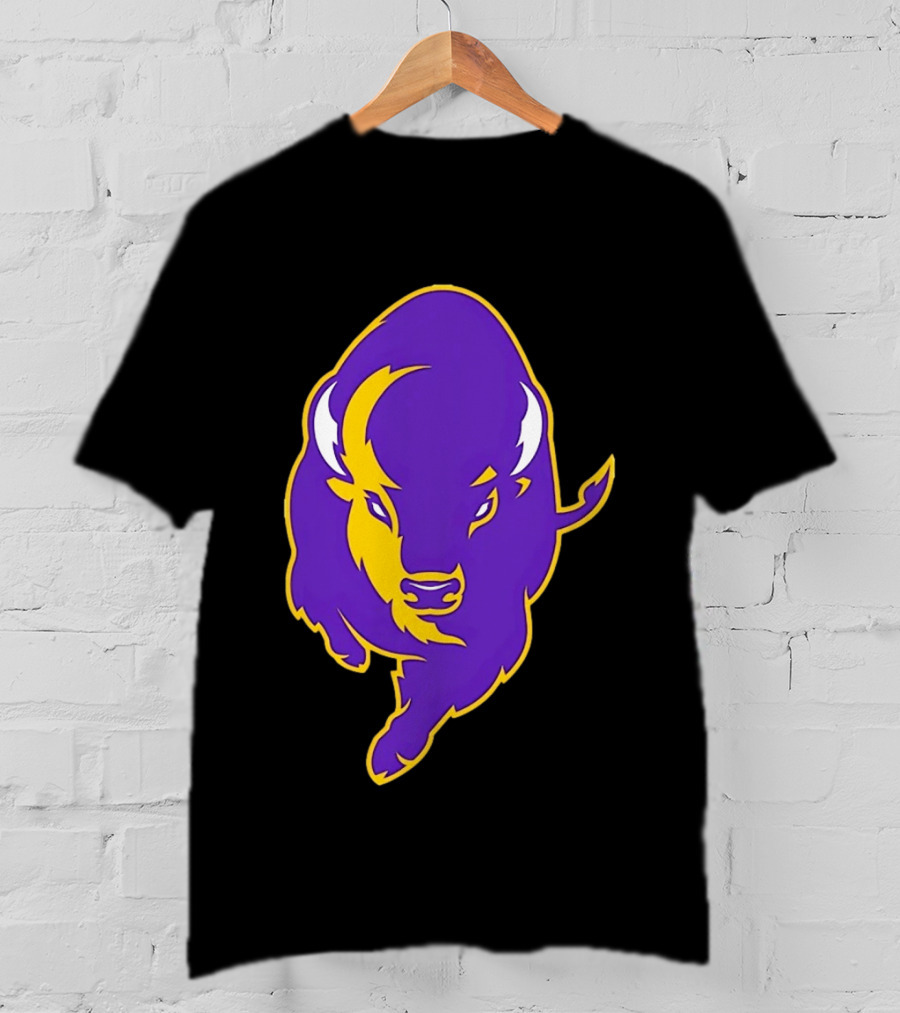 Lipscomb Bisons Purple And Yellow Charging Bison T-Shirt