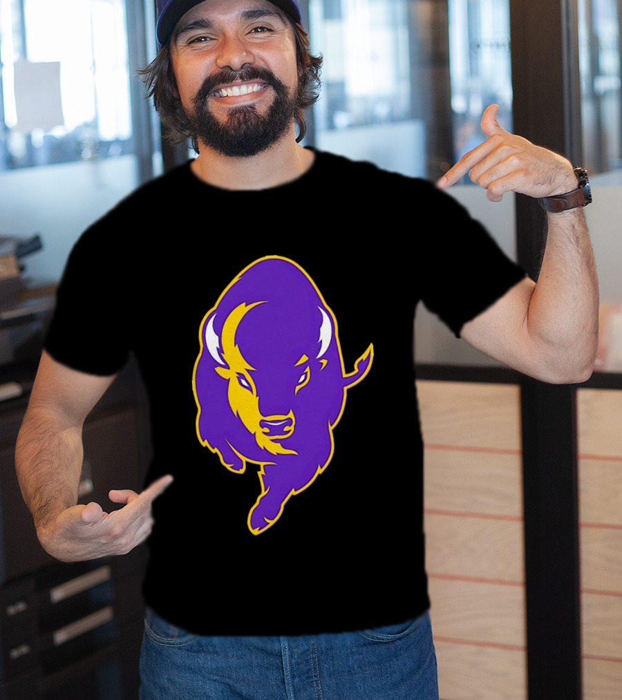 Lipscomb Bisons Purple And Yellow Charging Bison T-Shirt