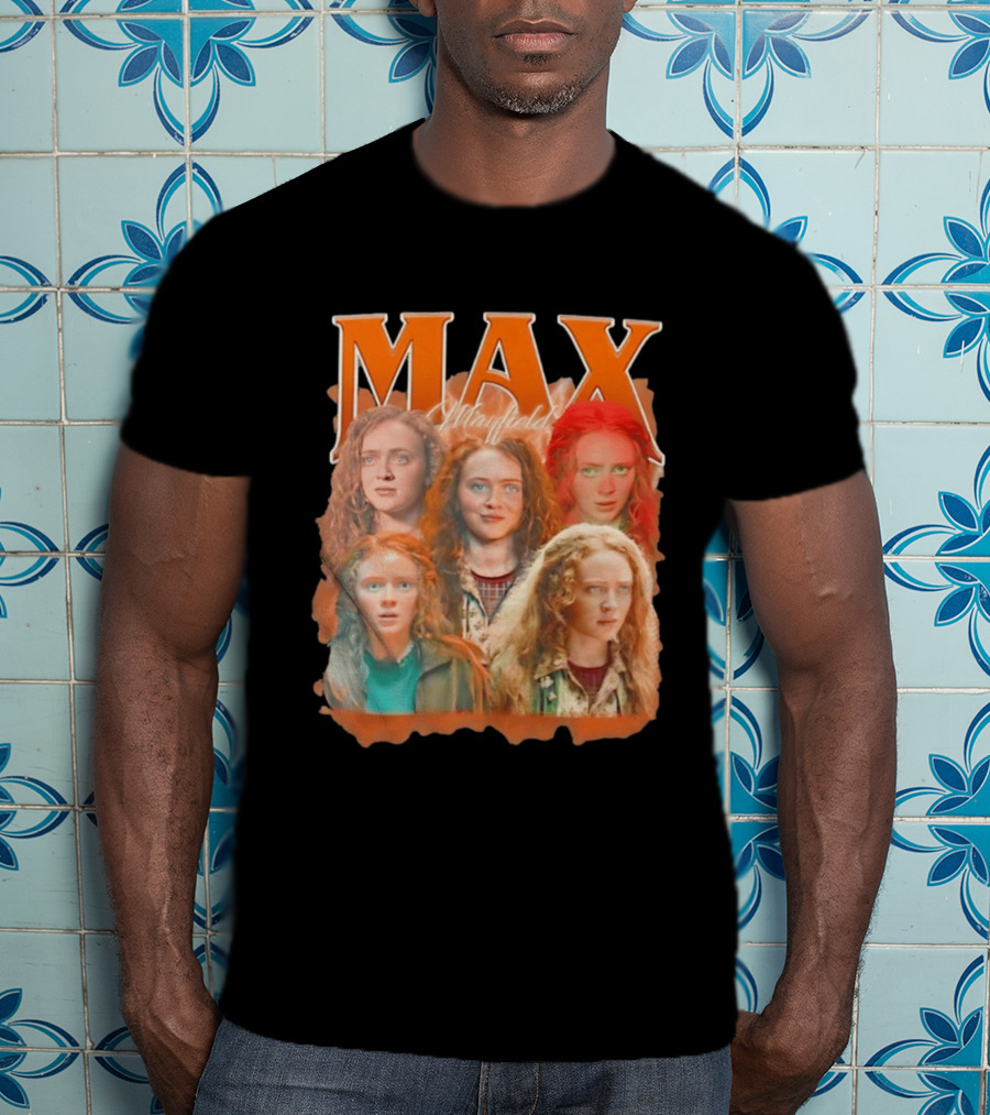 Max Mayfield Stranger Things Collage Orange Aesthetic T-Shirt