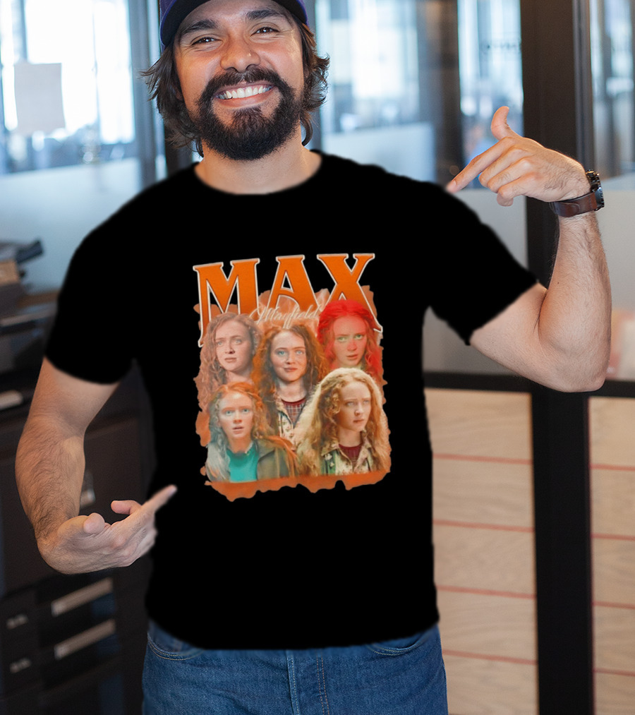 Max Mayfield Stranger Things Collage Orange Aesthetic T-Shirt