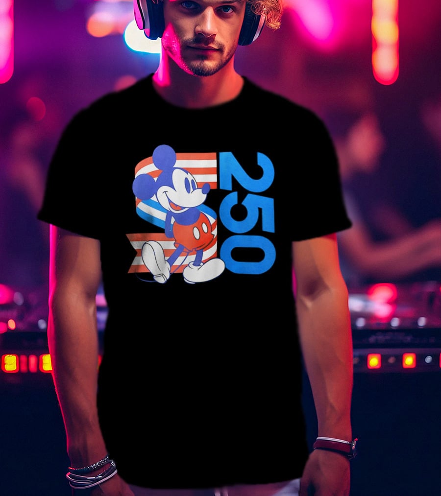 Mickey Mouse Disney 250 Celebration American Flag T-Shirt