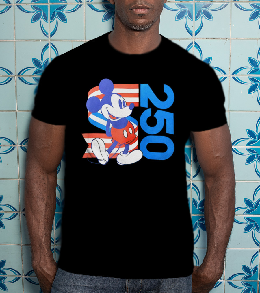 Mickey Mouse Disney 250 Celebration American Flag T-Shirt
