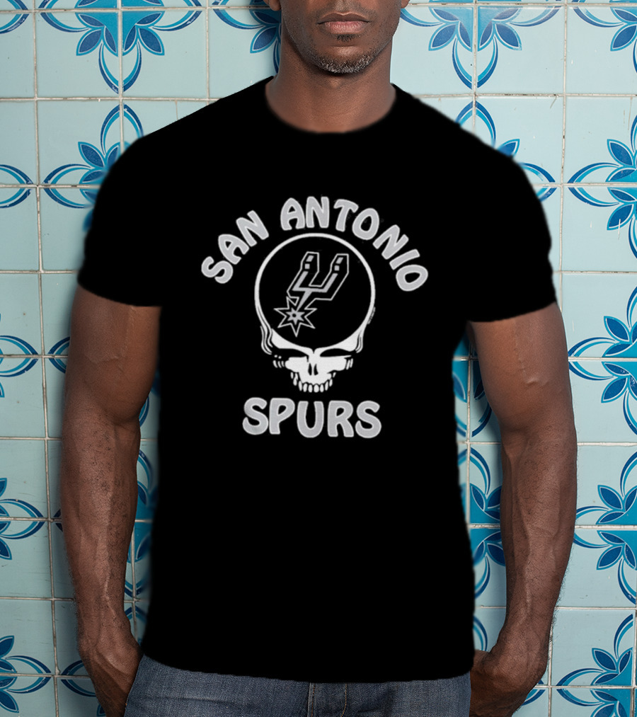 San Antonio Spurs Grateful Dead Homage Charcoal T-Shirt