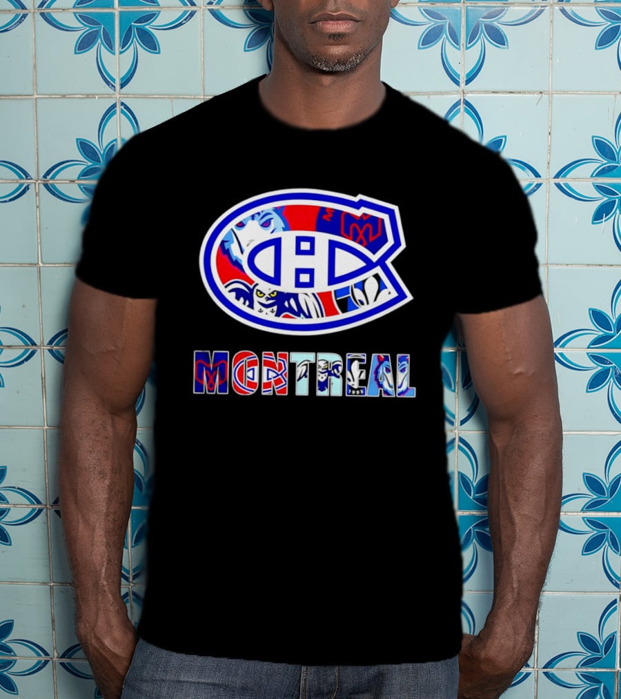 Montreal Canadiens And Sports Teams Emblem Montage T-Shirt