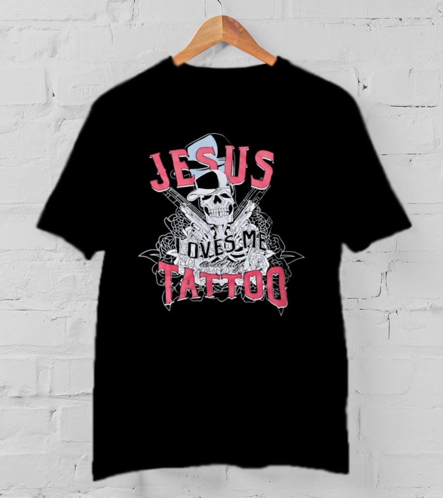 Jesus Loves Me Skeleton Tattoo T-Shirt