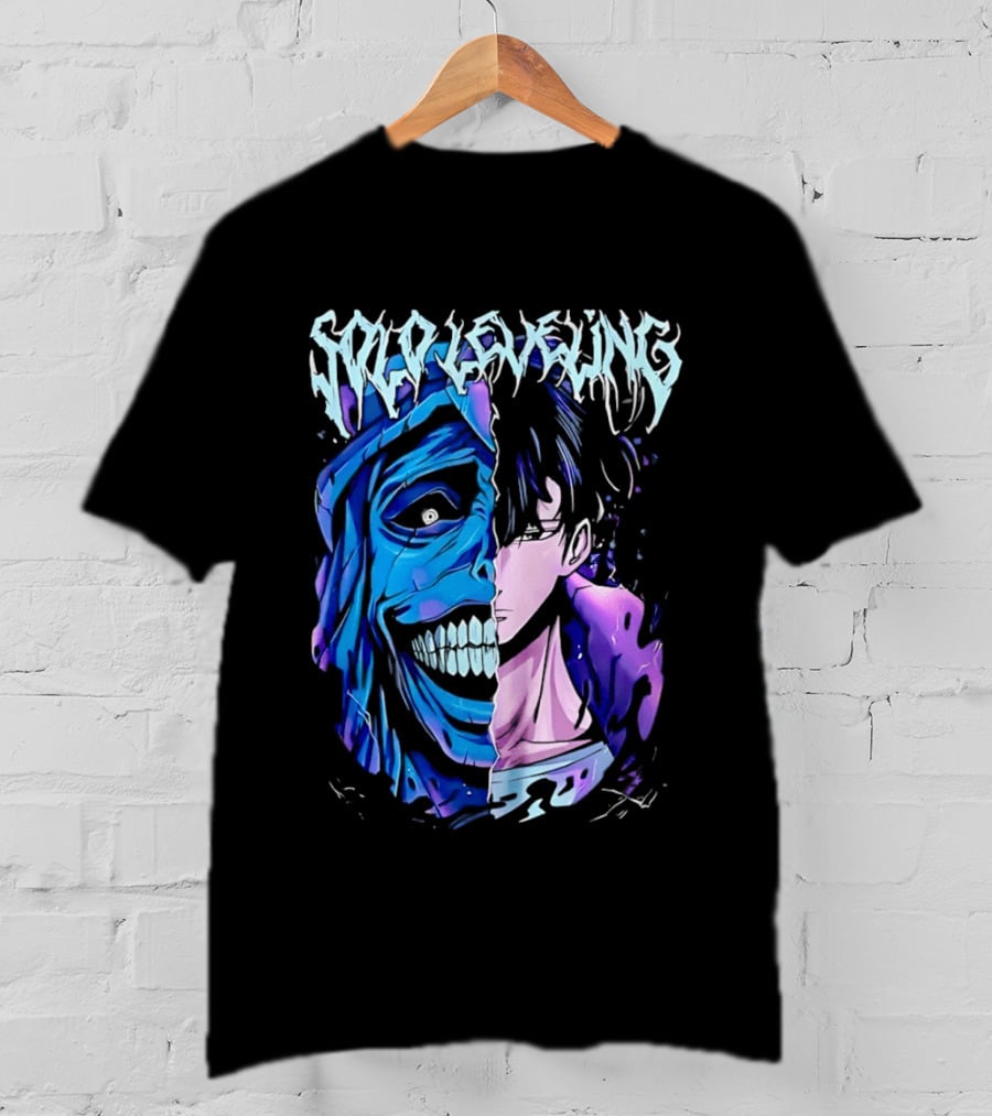 Solo Leveling Split Face Cotton Anime T-Shirt