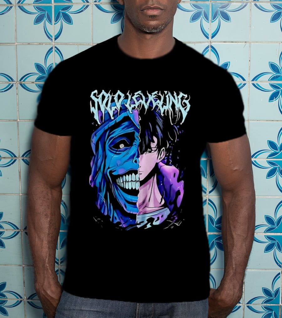 Solo Leveling Split Face Cotton Anime T-Shirt