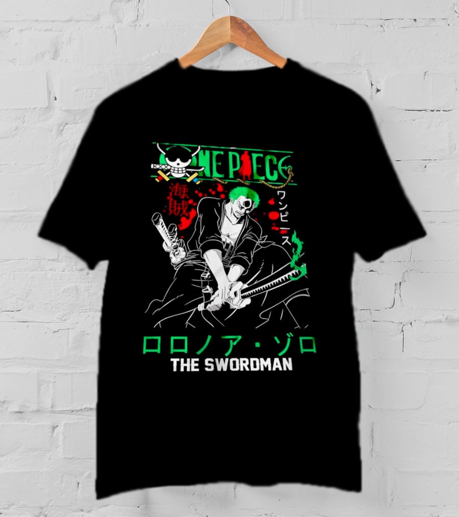 One Piece Roronoa Zoro The Swordman Classic Anime Manga T-Shirt