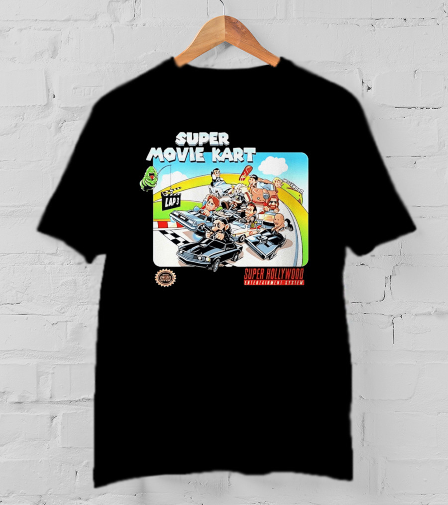 Super Movie Kart Super Hollywood Entertainment System John Wick Back To The Future Ghostbusters Mad Max Rocky T-Shirt
