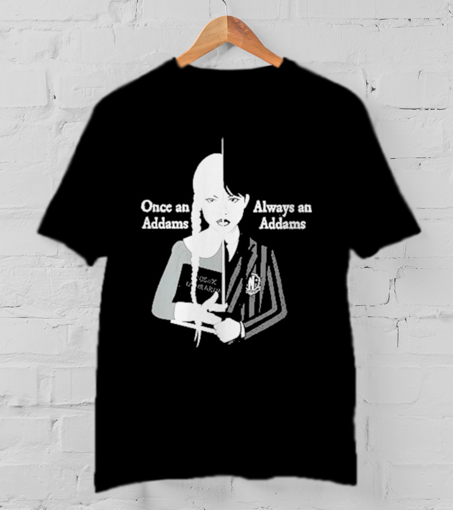 Wednesday Addams Split Face Once An Addams Always An Addams T-Shirt