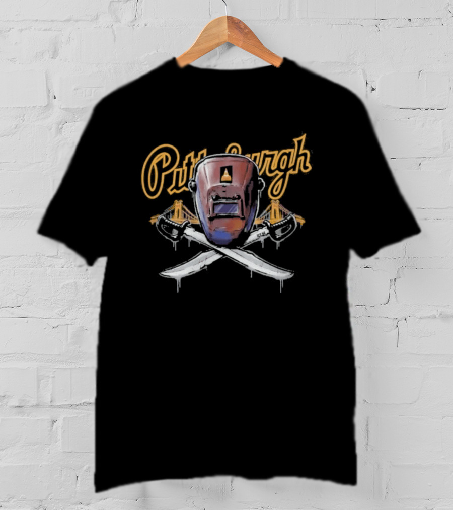 Pittsburgh Welder Hood Crossed Hoist Cone Pirates MLB T-Shirt