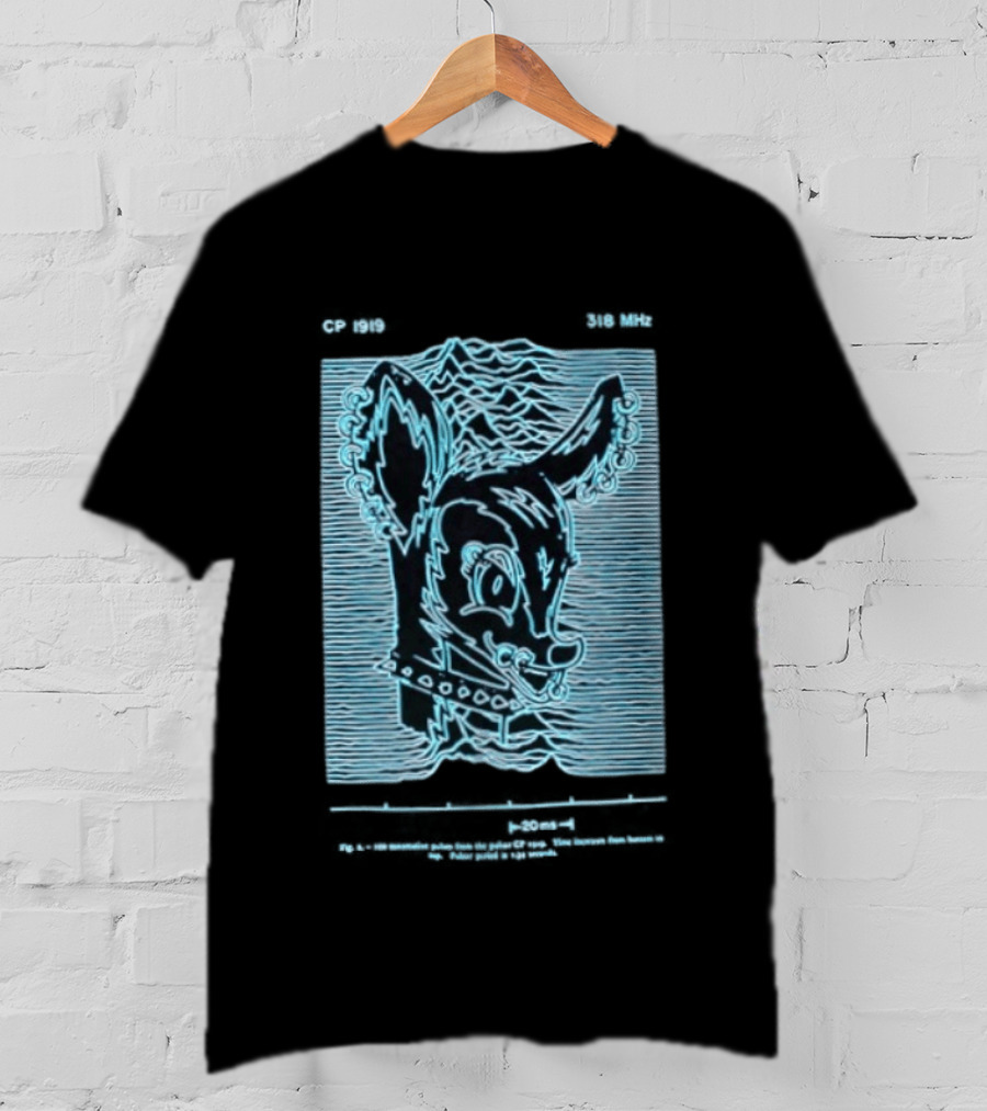 Allaround Risk CP 1919 318 MHz Blue Neon Reindeer Ears And Collar T-Shirt