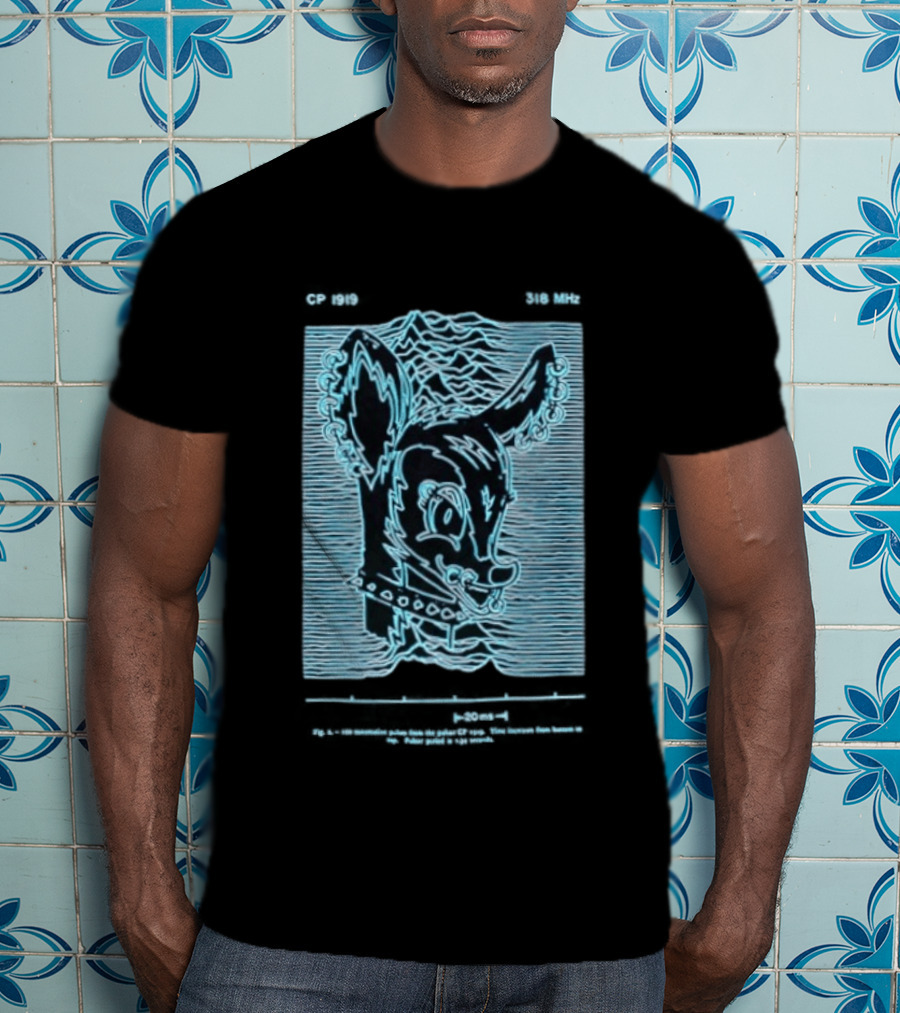 Allaround Risk CP 1919 318 MHz Blue Neon Reindeer Ears And Collar T-Shirt