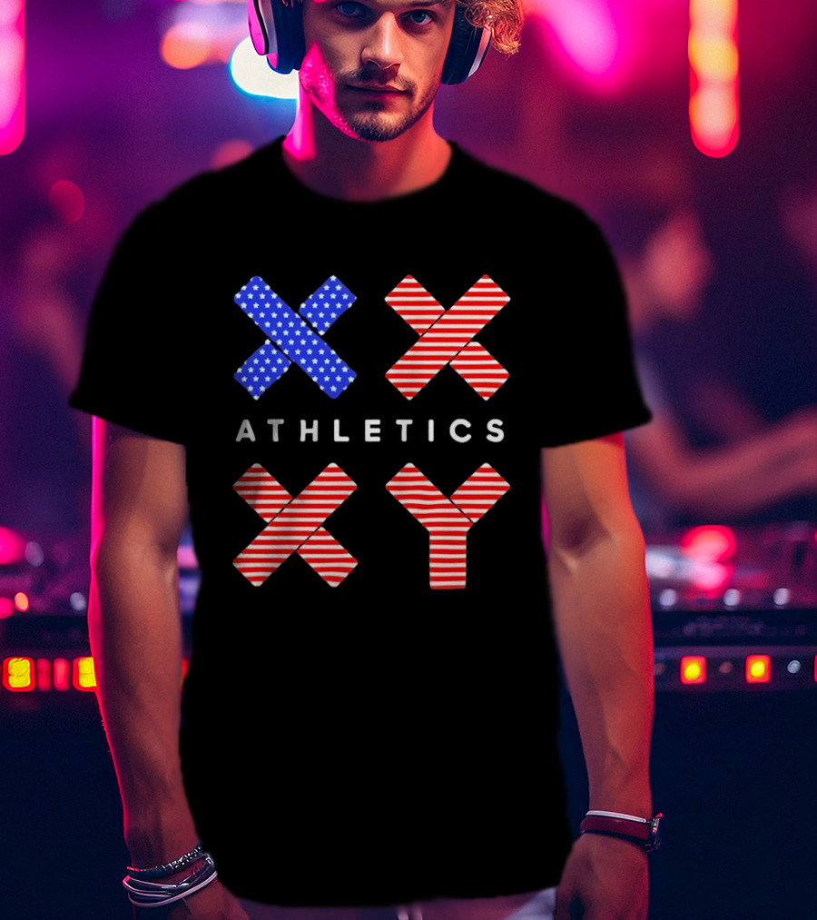 Athletics USA Flag Patterned XX XY T-Shirt