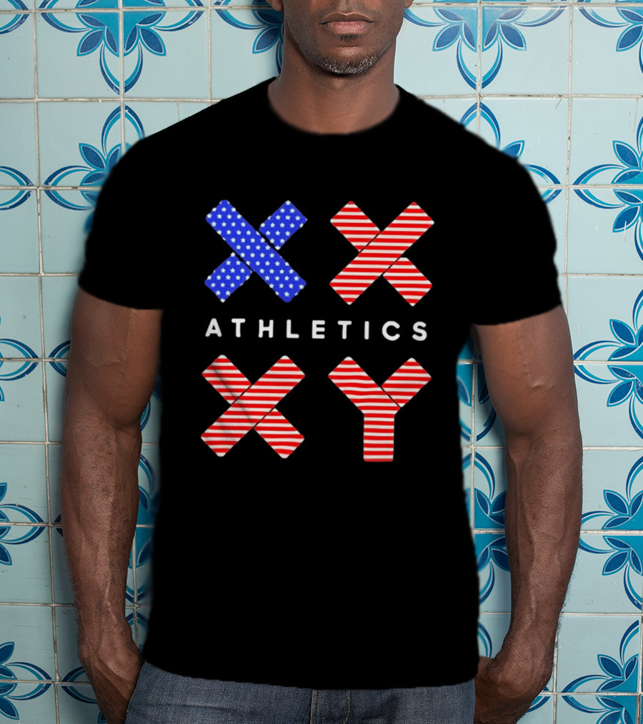 Athletics USA Flag Patterned XX XY T-Shirt
