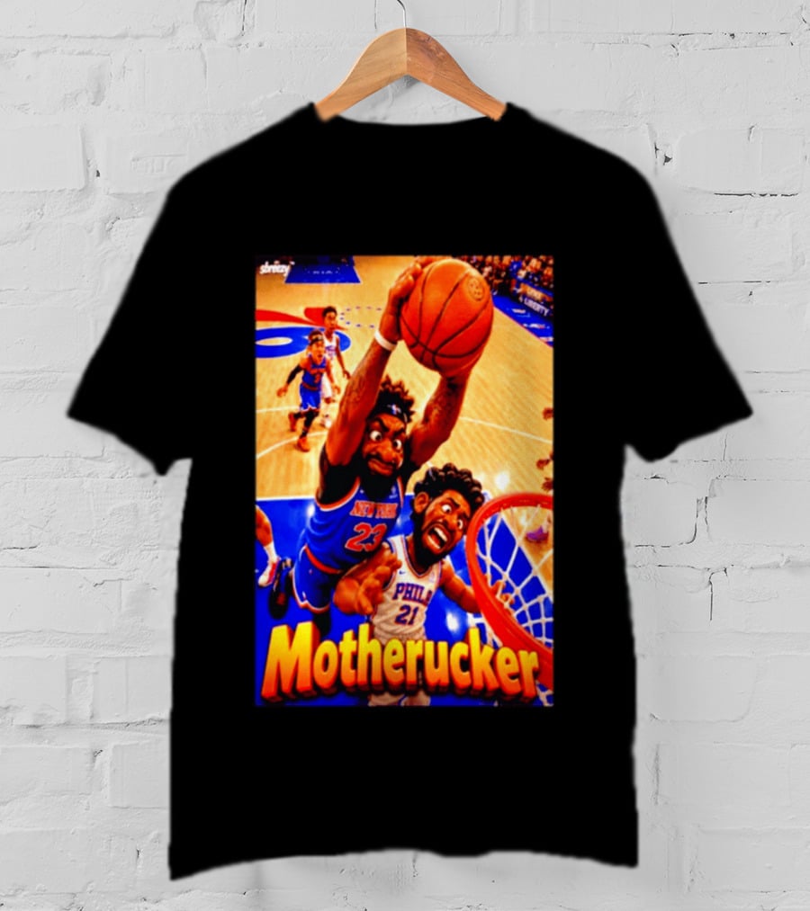 Motherucker New York 23 Vs Philly 21 Basketball Caricature T-Shirt