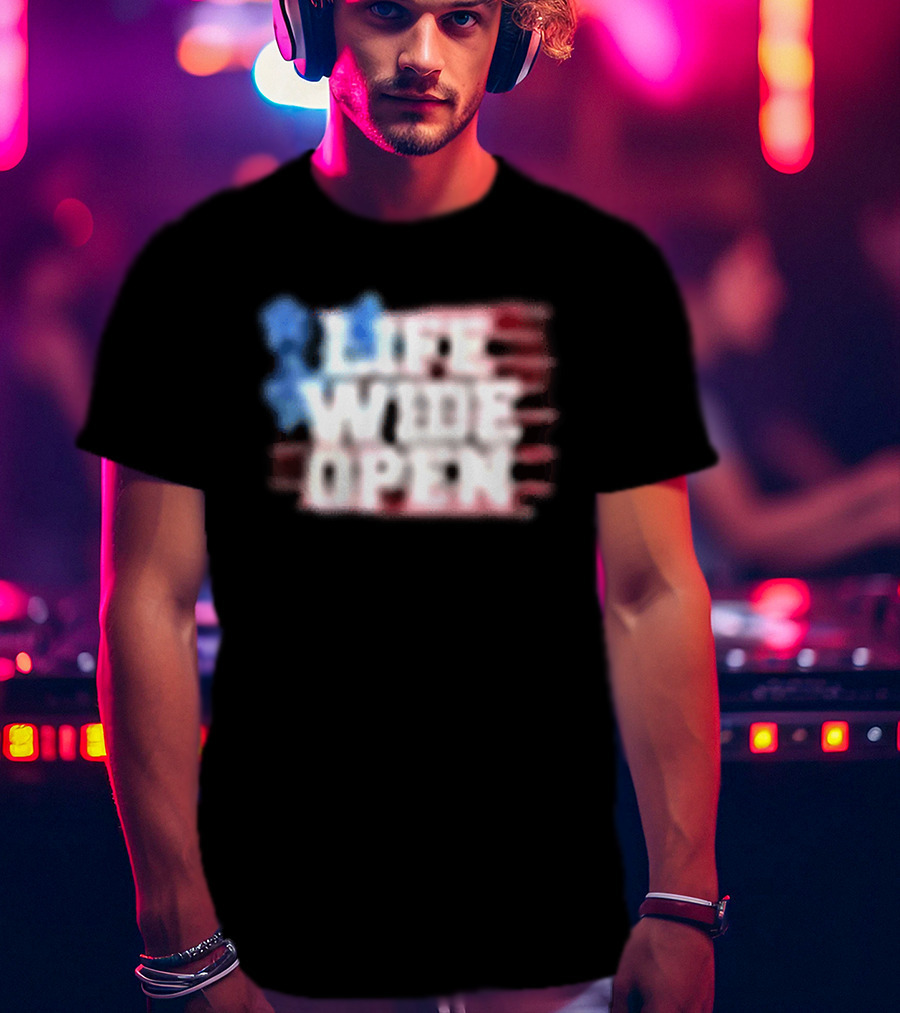 Cboystv Life Wide Open Patriotic Stars T-Shirt