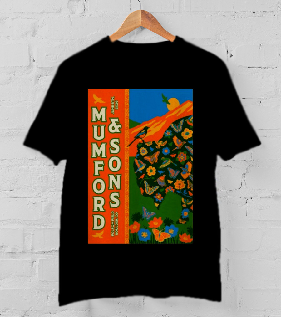 Mumford And Sons June 6 2026 Folsom Field Boulder CO Butterflies And Nature T-Shirt