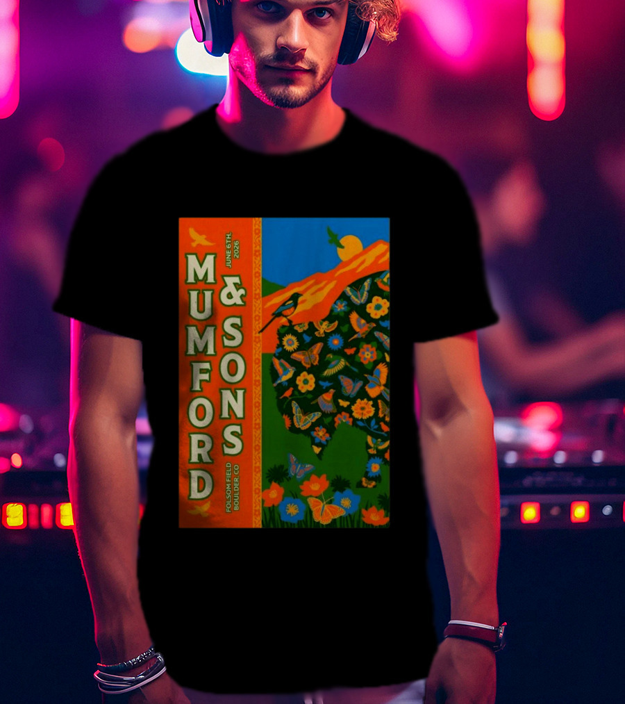 Mumford And Sons June 6 2026 Folsom Field Boulder CO Butterflies And Nature T-Shirt