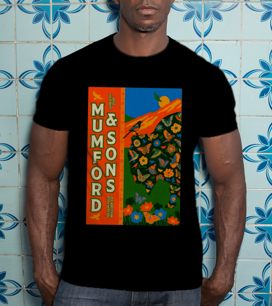 Mumford And Sons June 6 2026 Folsom Field Boulder CO Butterflies And Nature T-Shirt