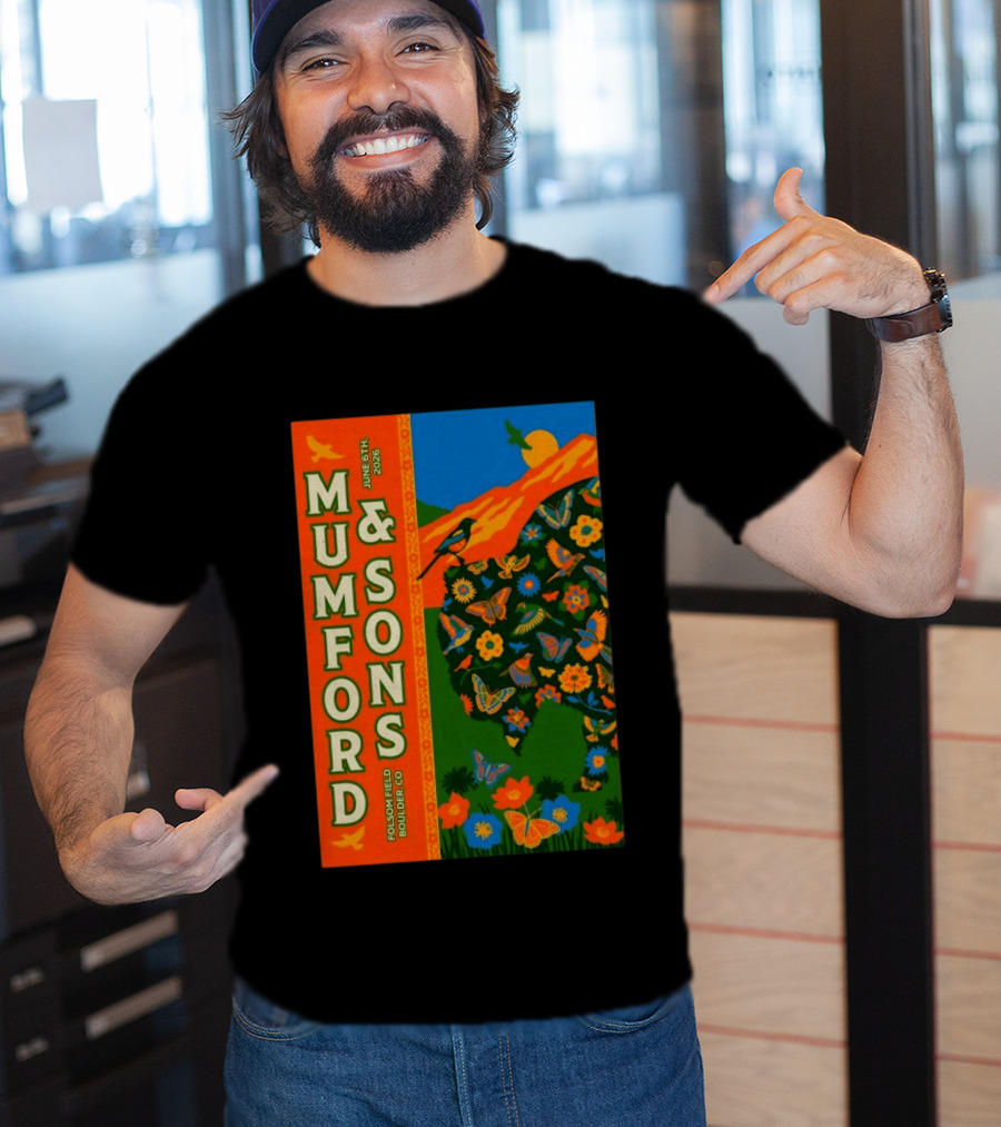 Mumford And Sons June 6 2026 Folsom Field Boulder CO Butterflies And Nature T-Shirt