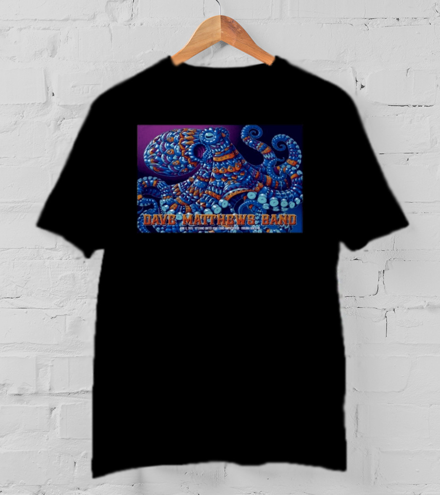 Dave Matthews Band Veterans United Home Loans Amphitheater June 6 2026 Virginia Beach Octopus T-Shirt