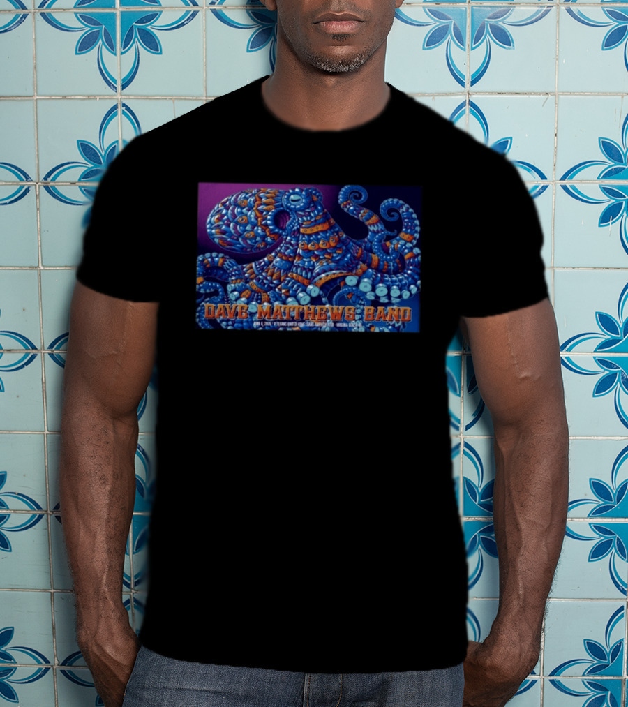 Dave Matthews Band Veterans United Home Loans Amphitheater June 6 2026 Virginia Beach Octopus T-Shirt