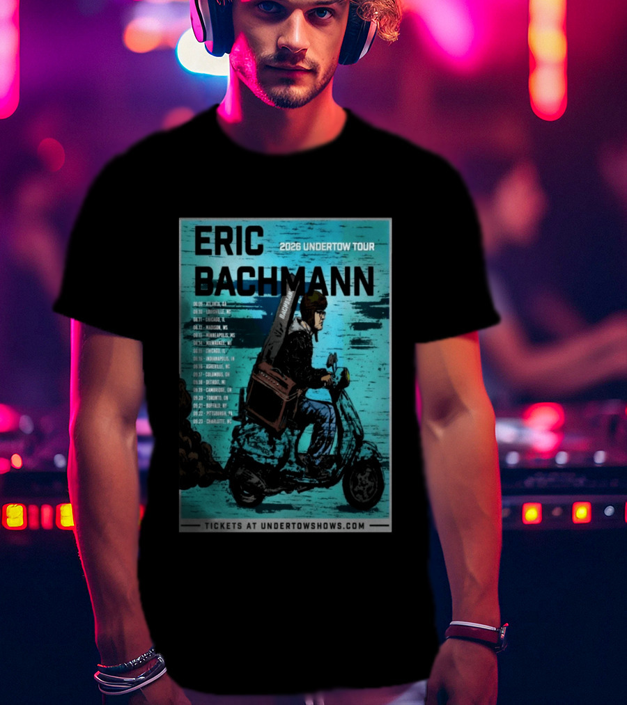 Eric Bachmann 2026 Undertow Tour With Dates And Cities T-Shirt