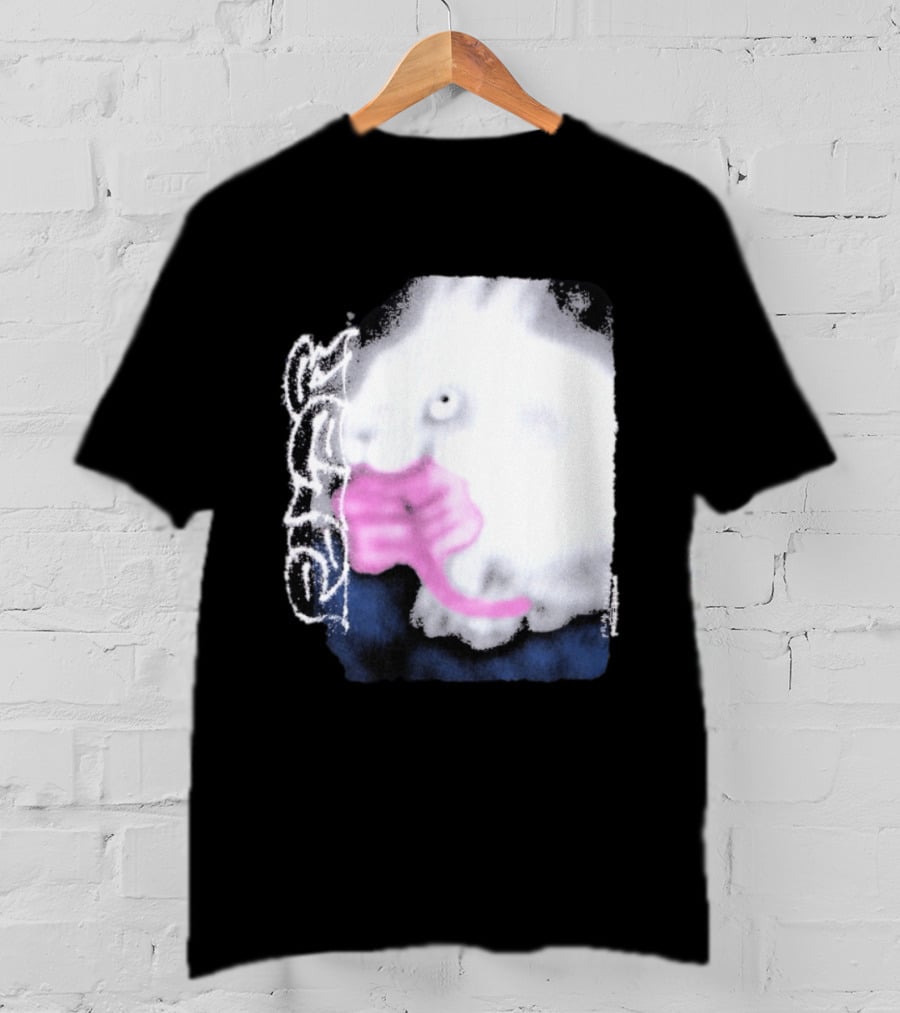 Flatspot Polar Rabbit With Pink Ribbon T-Shirt