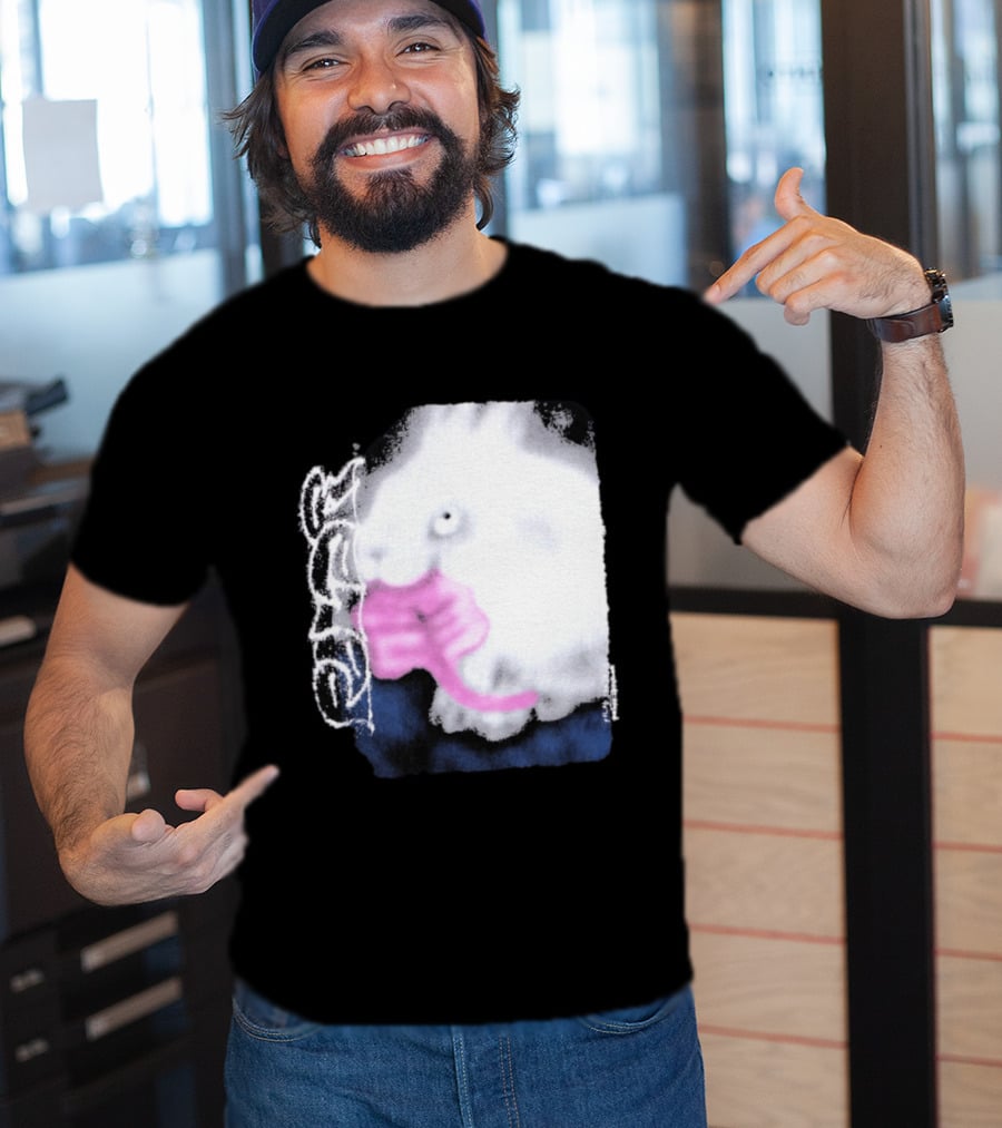 Flatspot Polar Rabbit With Pink Ribbon T-Shirt