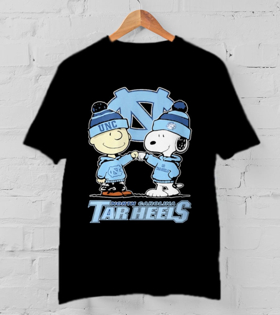 UNC Tar Heels Peanuts Characters Fit Bump North Carolina 2026 T-Shirt