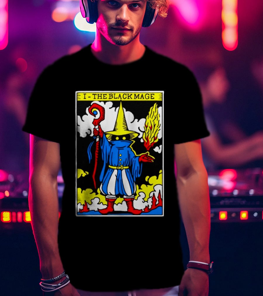 I The Black Mage Tarot Card Retro Fantasy T-Shirt