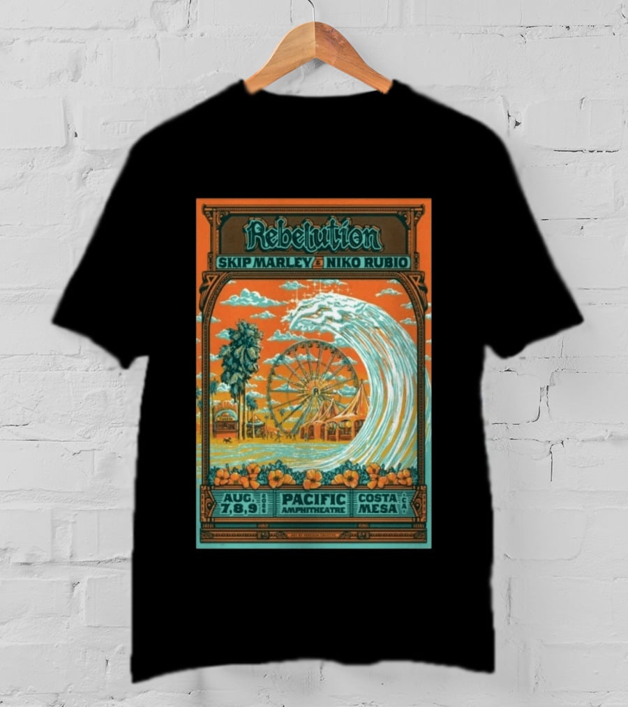 Rebelution Skip Marley Niko Rubio August 7 8 9 2026 Pacific Amphitheatre Costa Mesa T-Shirt