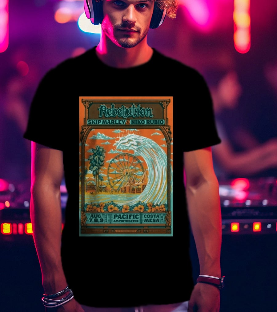 Rebelution Skip Marley Niko Rubio August 7 8 9 2026 Pacific Amphitheatre Costa Mesa T-Shirt