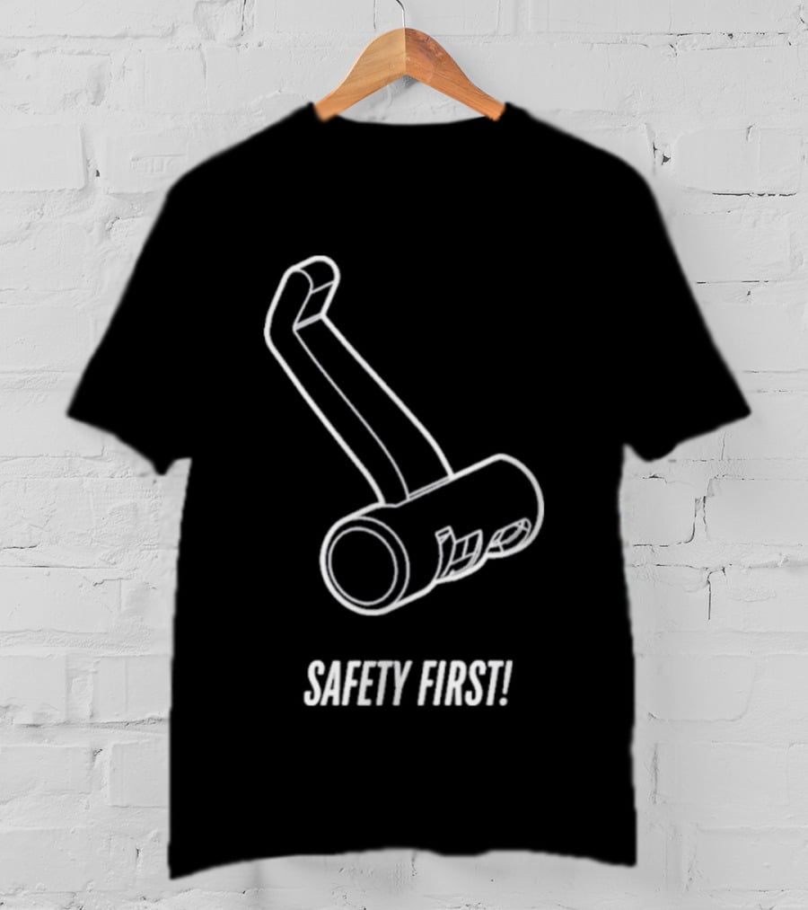 Safety First Bike Lock Sketch T-Shirt