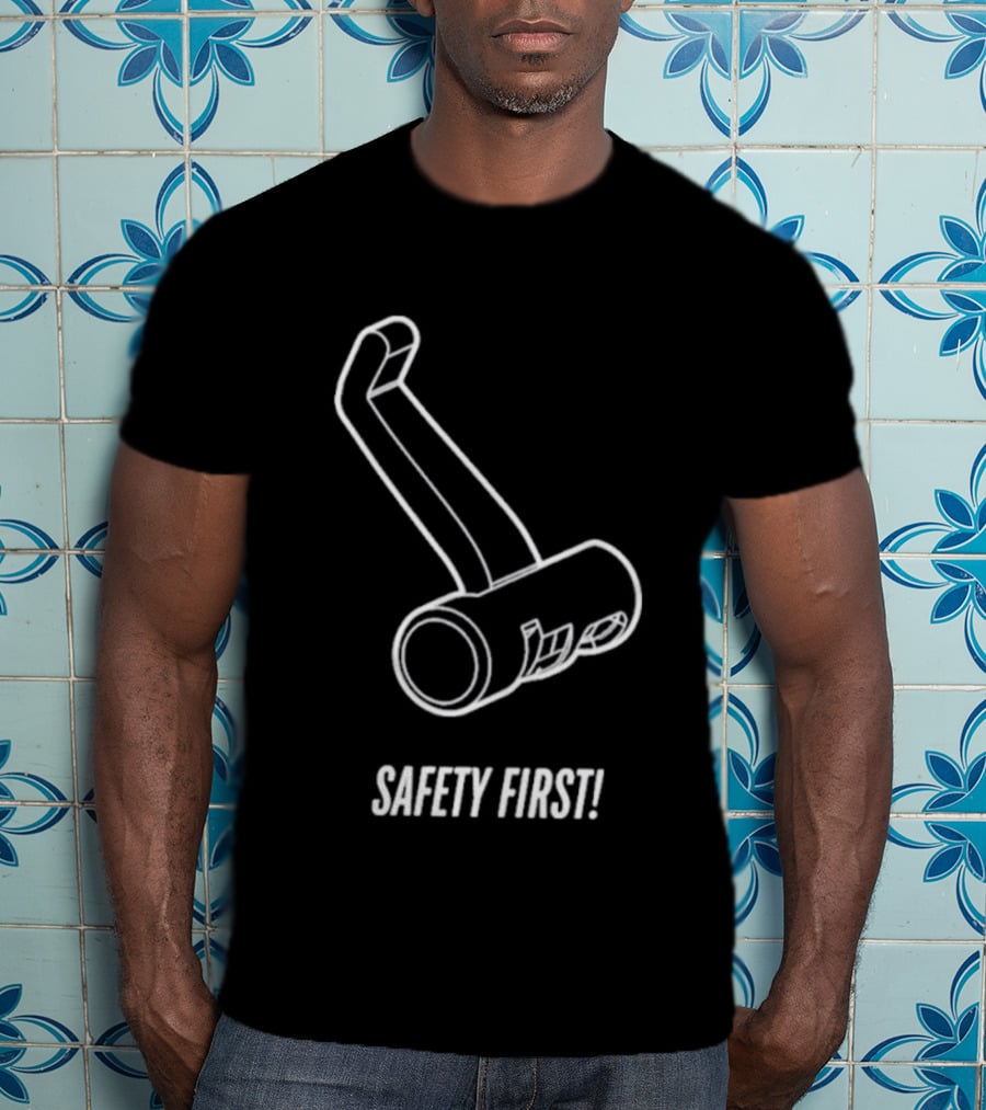 Safety First Bike Lock Sketch T-Shirt