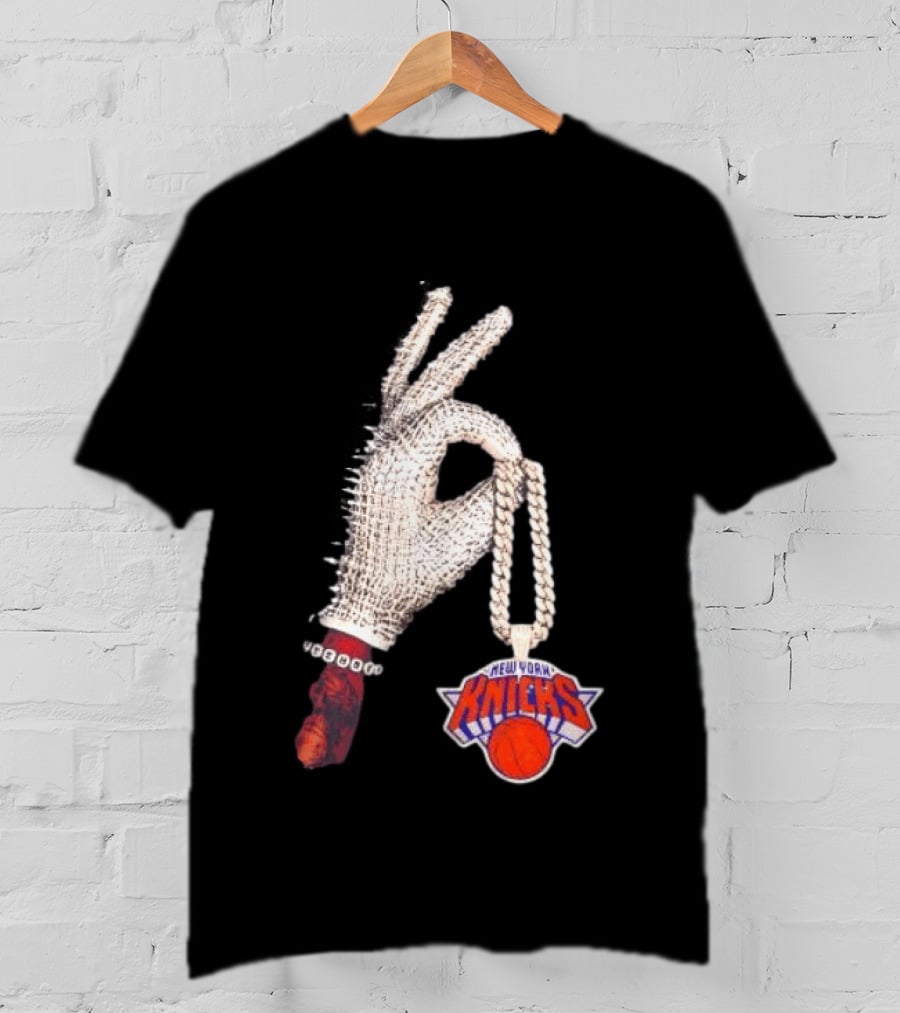 Jalen Brunson New York Knicks Diamond Chain Glove Drake Iceman NBA Basketball T-Shirt