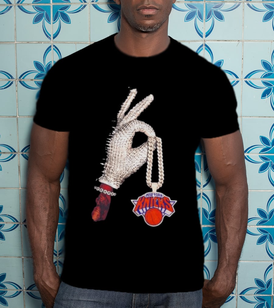 Jalen Brunson New York Knicks Diamond Chain Glove Drake Iceman NBA Basketball T-Shirt