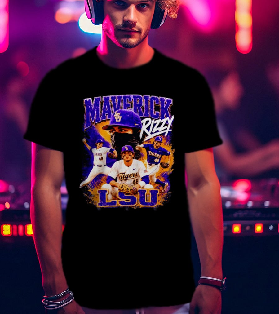 LSU Tigers Maverick Rizy Baseball Player Number 48 T-Shirt
