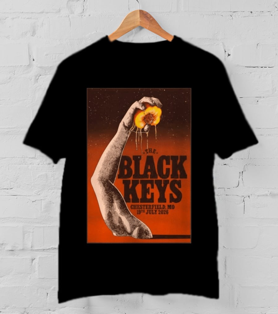 The Black Keys Chesterfield MO 19th July 2026 Hand Peach T-Shirt