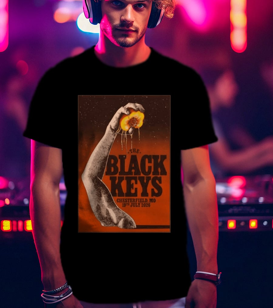 The Black Keys Chesterfield MO 19th July 2026 Hand Peach T-Shirt