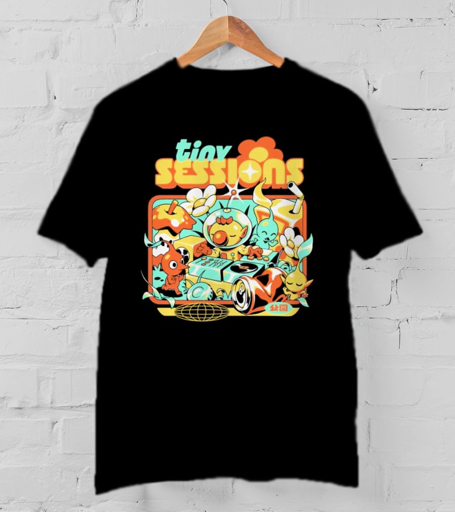 Tiny Sessions Robot DJ And Dancing Creatures T-Shirt