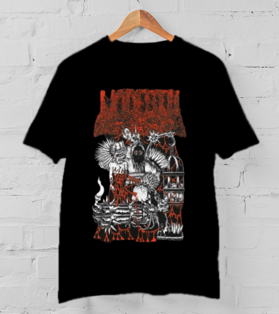 Undeath Metal Shop Grim Zombie Horror Red Black T-Shirt