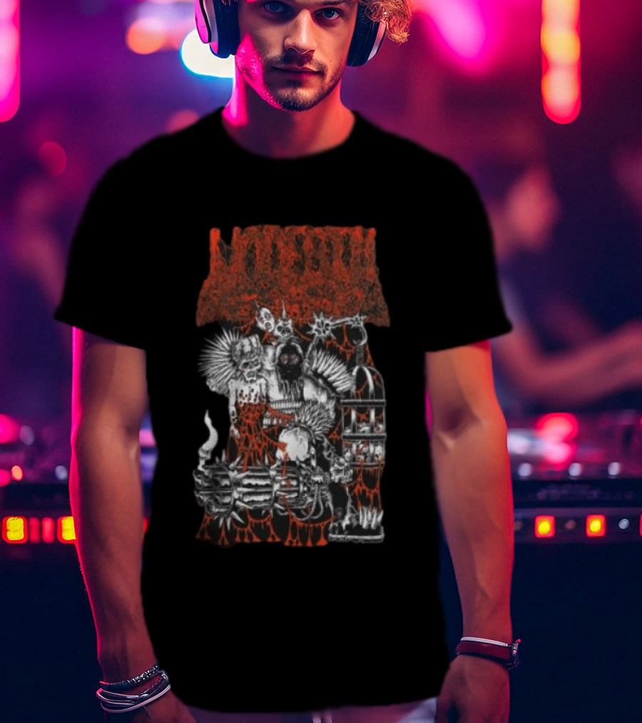 Undeath Metal Shop Grim Zombie Horror Red Black T-Shirt