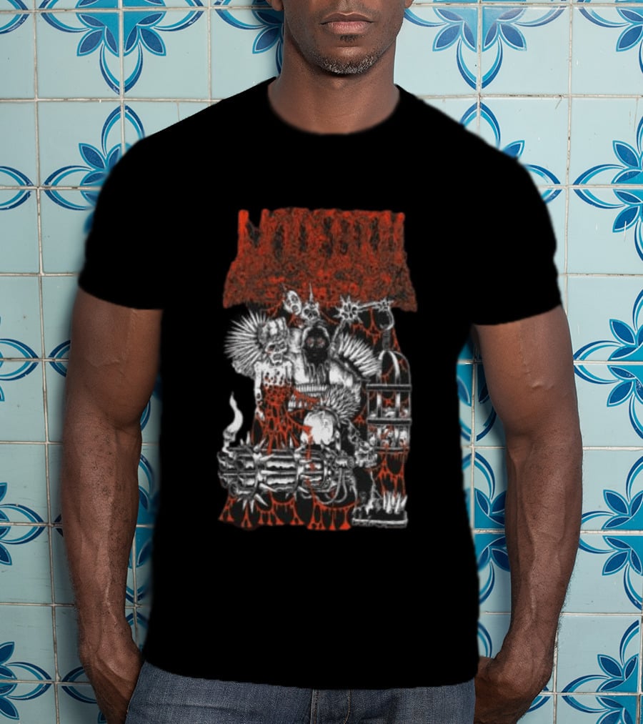 Undeath Metal Shop Grim Zombie Horror Red Black T-Shirt