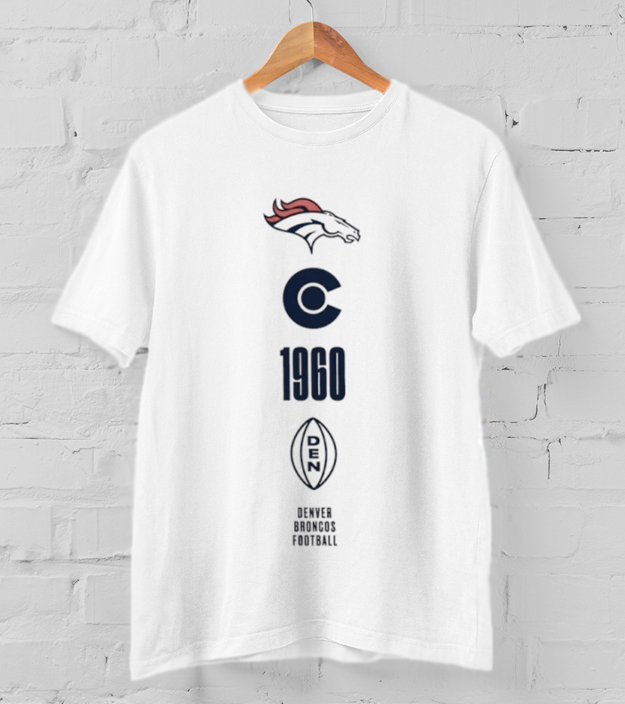 Denver Broncos 1960 Retro Football Heritage 11x AFC Champions T-Shirt