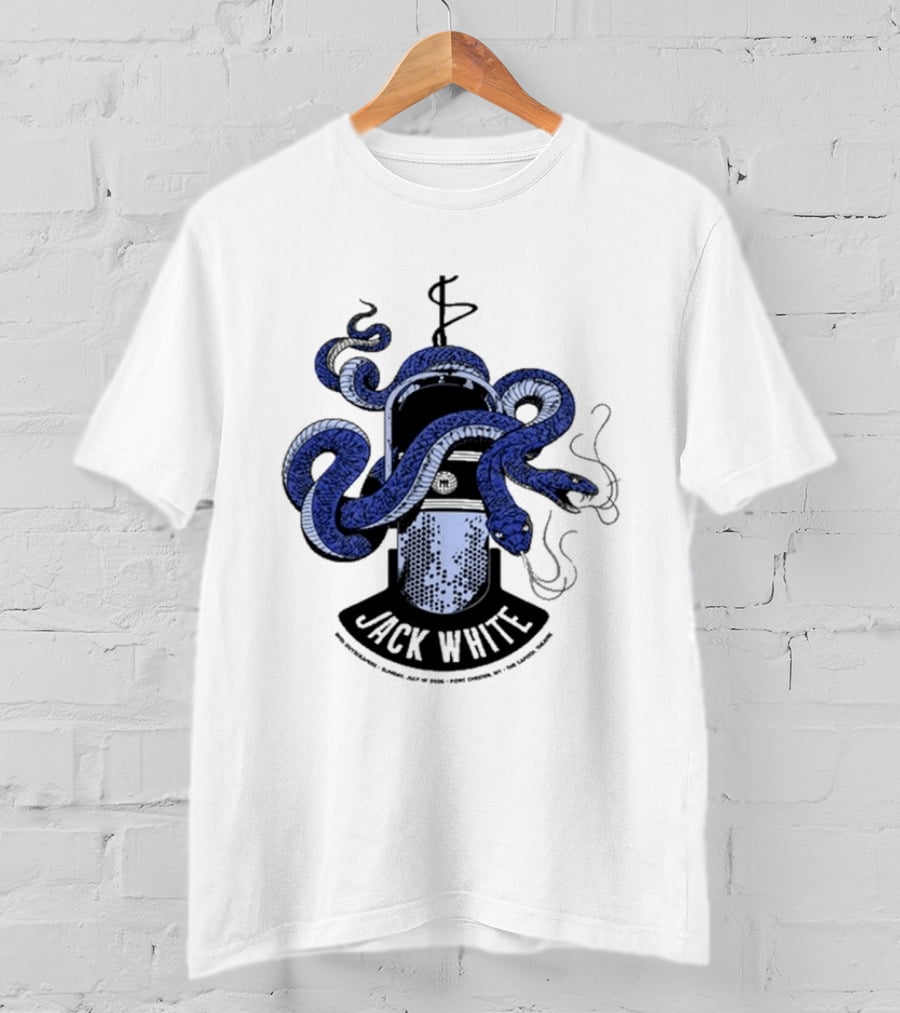 Jack White Chester New York 2026 Event Snake Wrapped Microphone T-Shirt