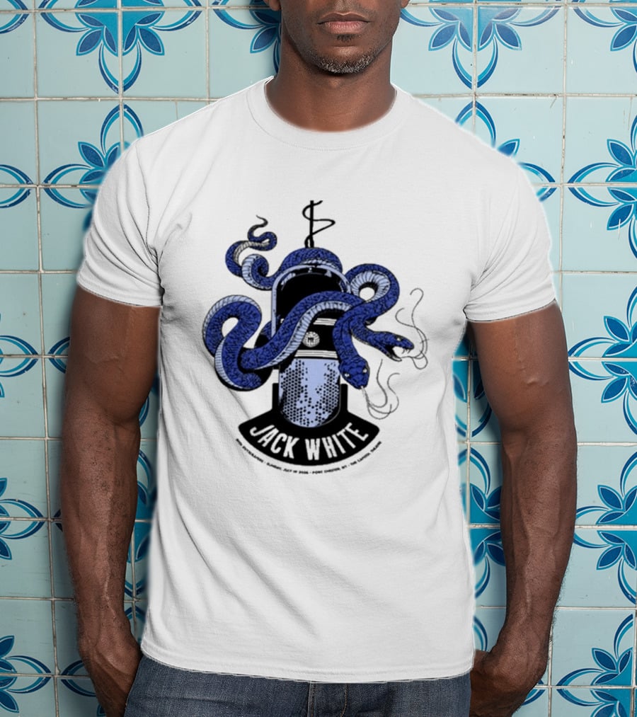 Jack White Chester New York 2026 Event Snake Wrapped Microphone T-Shirt