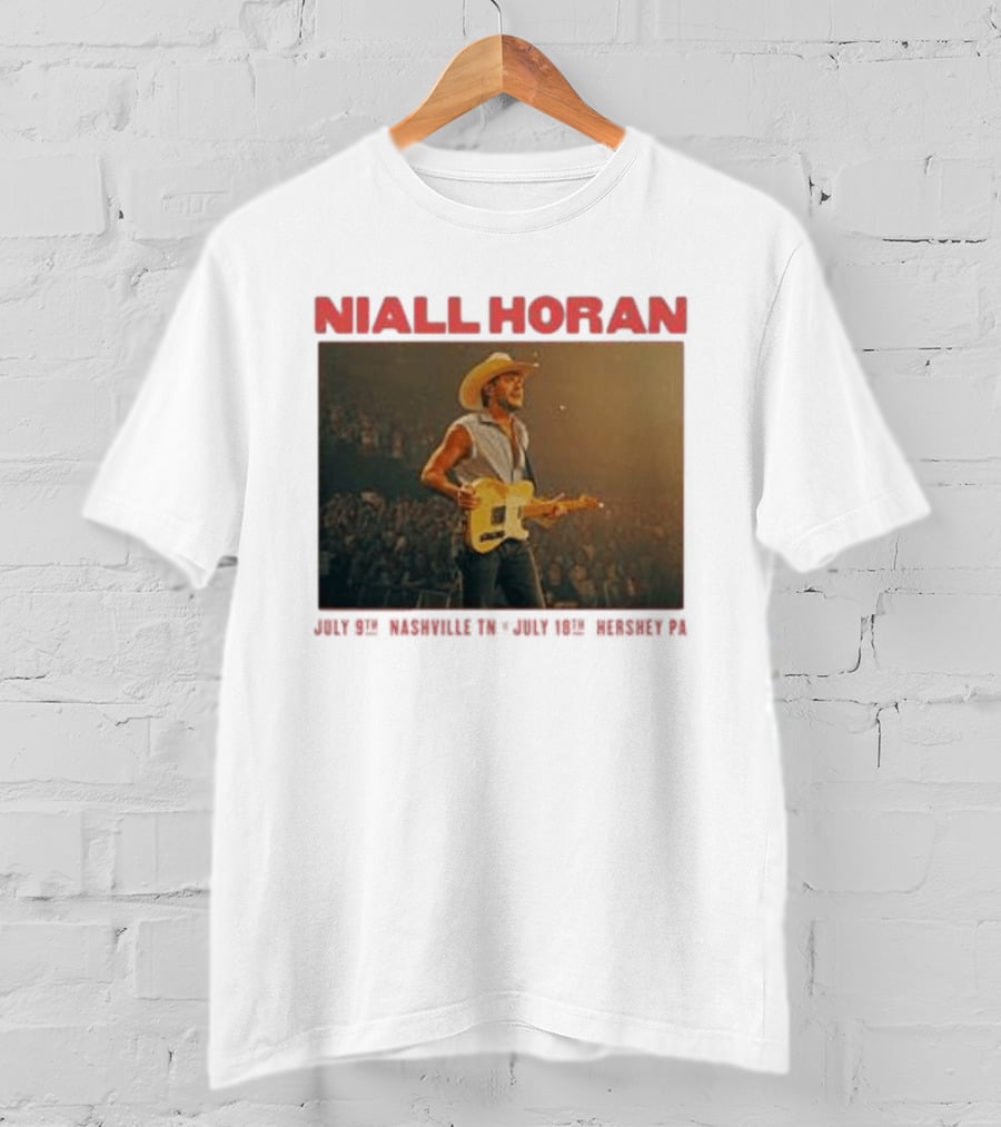 Niall Horan Live Performance Cowboy Hat Guitar Dallas Texas Event T-Shirt