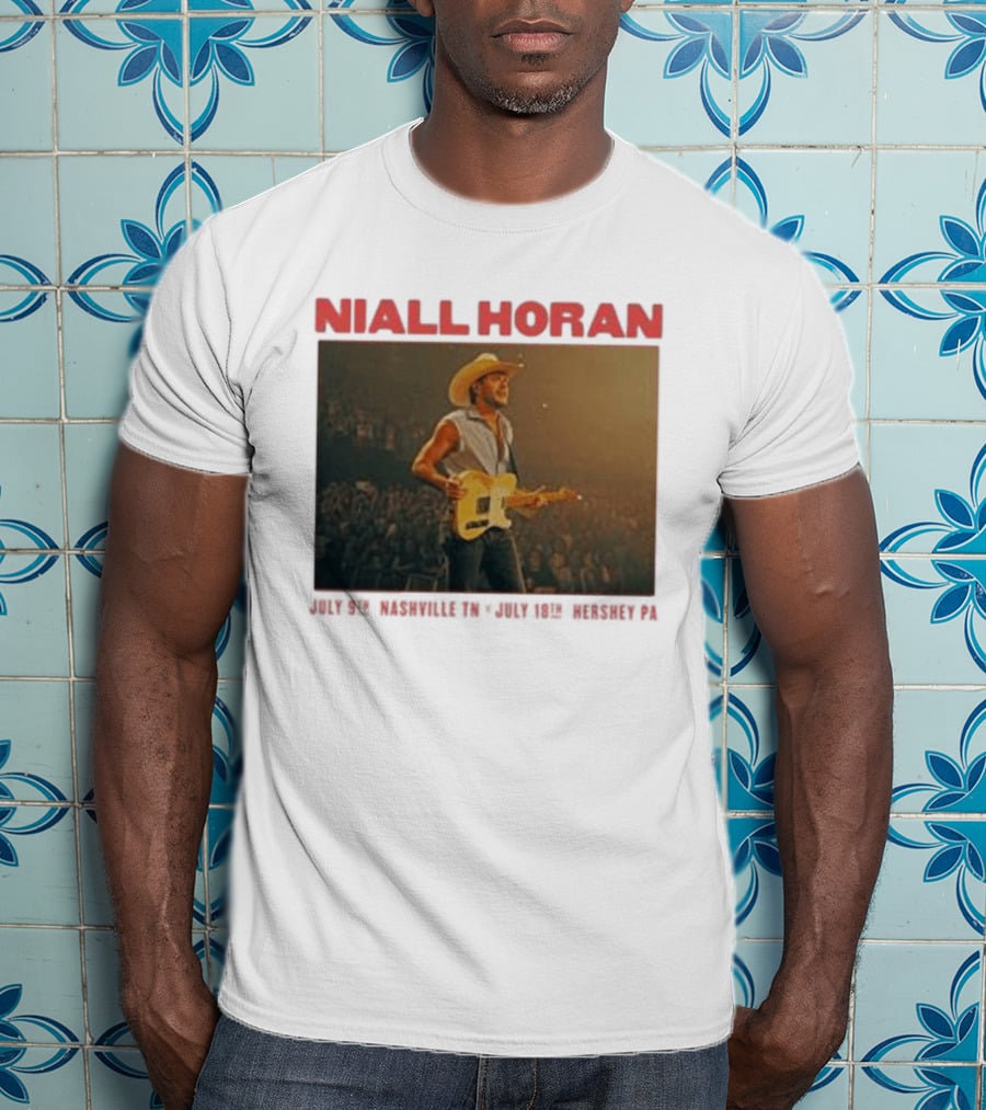 Niall Horan Live Performance Cowboy Hat Guitar Dallas Texas Event T-Shirt